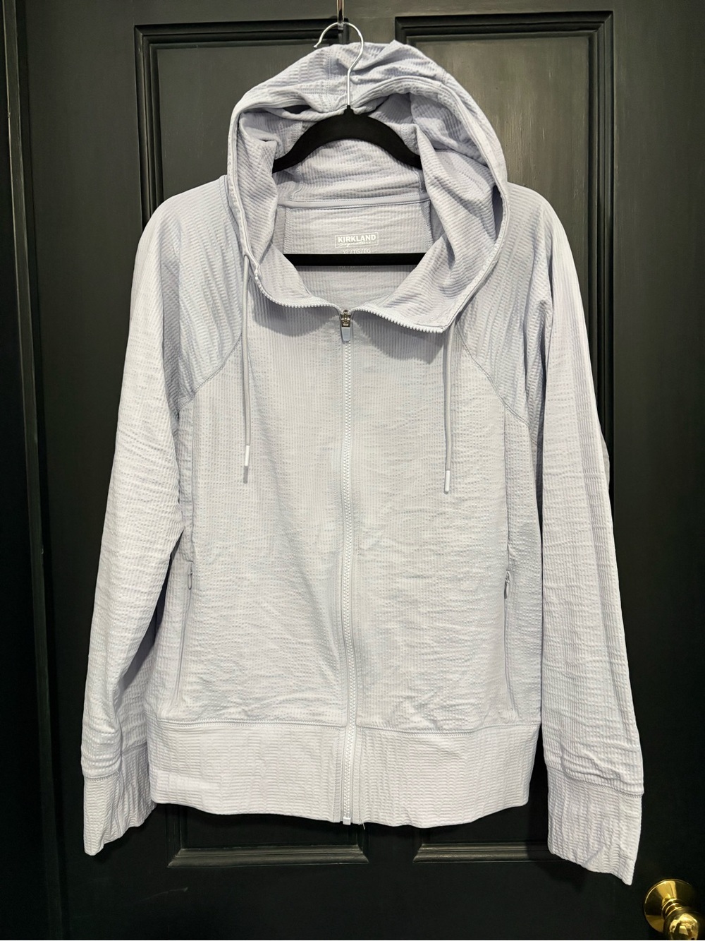 Kirkland Signature Pale Blue Hooded Zip-Up Jacket